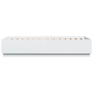 Bettgestell mit LED Weiß 90x200 cm
