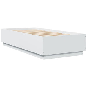 Bettgestell mit LED Weiß 90x200 cm