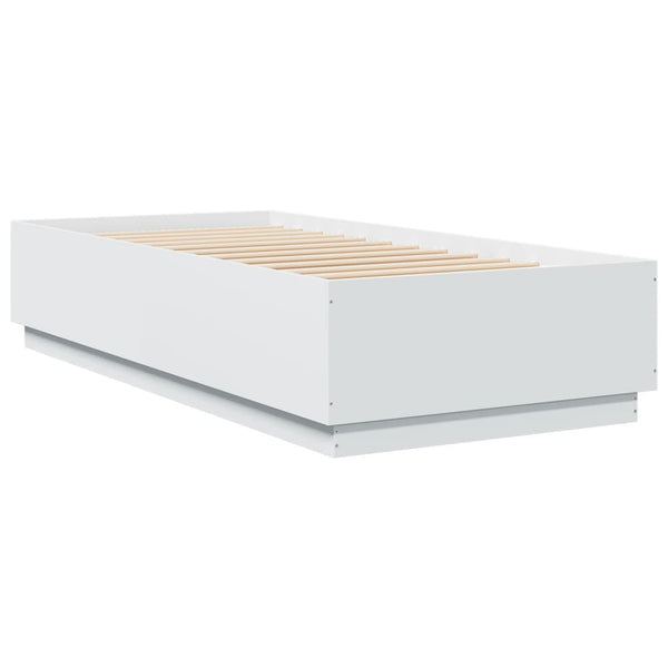 Bettgestell mit LED Weiß 90x200 cm