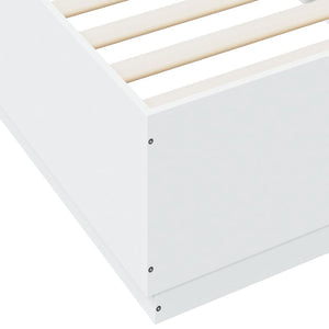 Bettgestell mit LED Weiß 90x200 cm