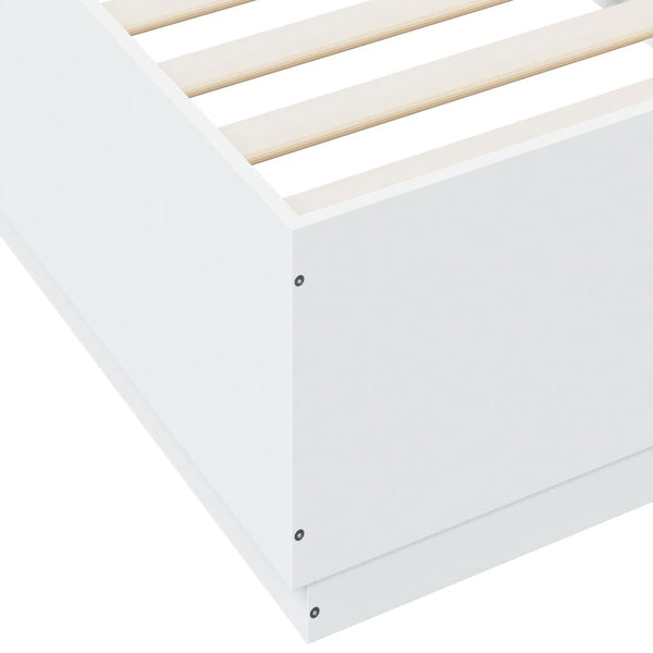 Bettgestell mit LED Weiß 90x200 cm
