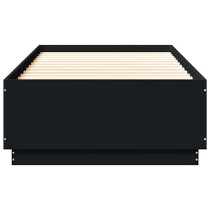 Bettgestell mit LED Schwarz 90x200 cm