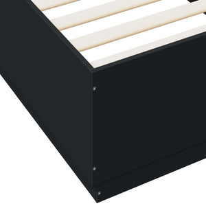 Bettgestell mit LED Schwarz 90x200 cm