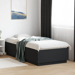 Bettgestell mit LED Schwarz 90x200 cm