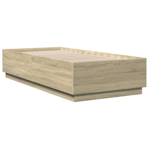 Bettgestell mit LED 90x200 cm Sonoma Eiche