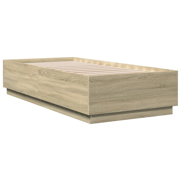 Bettgestell mit LED 90x200 cm Sonoma Eiche
