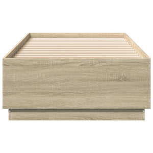 Bettgestell mit LED 90x200 cm Sonoma Eiche