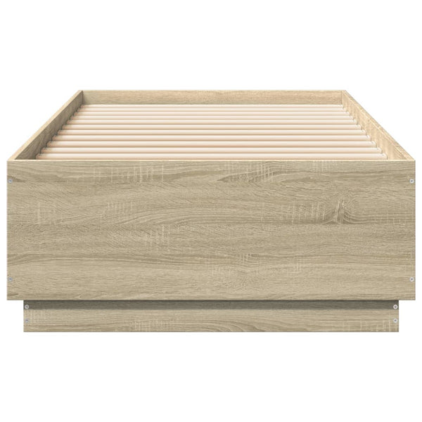 Bettgestell mit LED 90x200 cm Sonoma Eiche