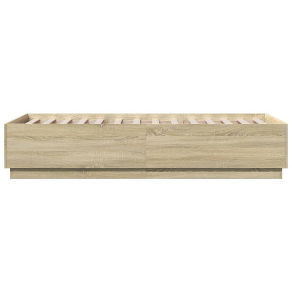 Bettgestell mit LED 90x200 cm Sonoma Eiche