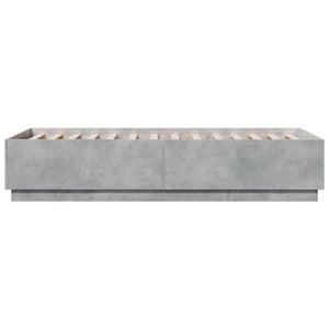 Bettgestell mit LED Betongrau 90x200 cm