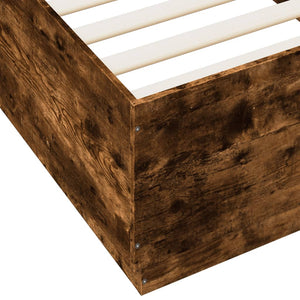 Bettgestell Räuchereiche mit LED 90x200 cm