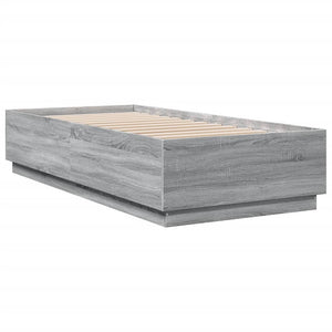 Bettgestell mit LED Grau 90x200 cm