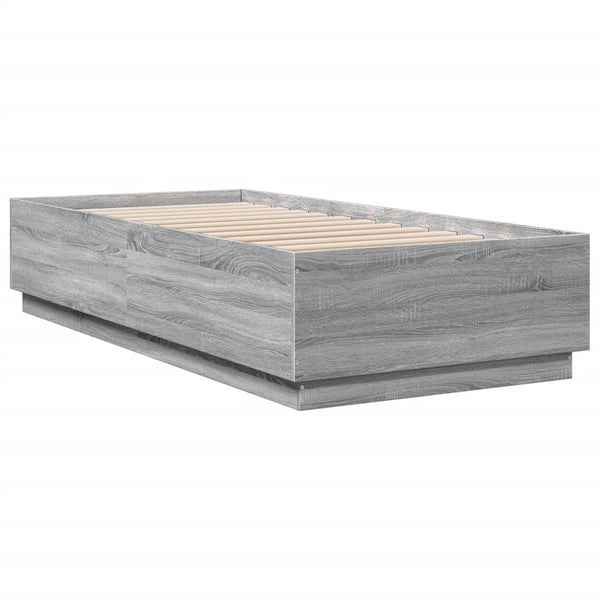 Bettgestell mit LED Grau 90x200 cm