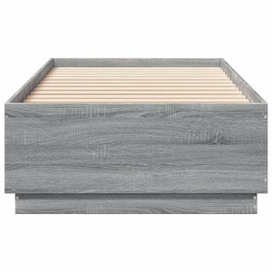 Bettgestell mit LED Grau 90x200 cm
