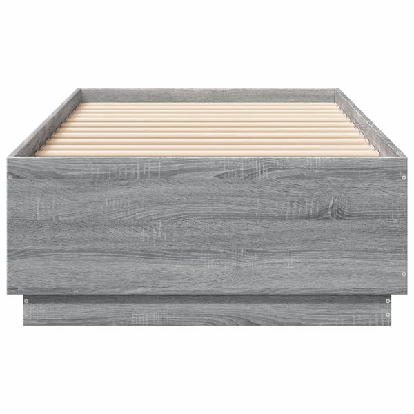 Bettgestell mit LED Grau 90x200 cm