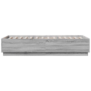 Bettgestell mit LED Grau 90x200 cm