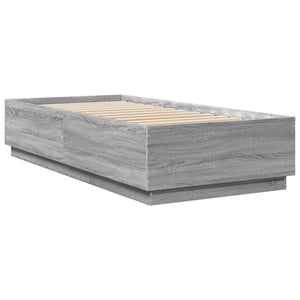 Bettgestell mit LED Grau 90x200 cm