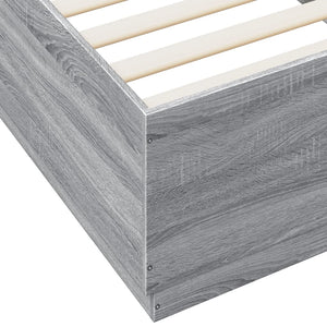 Bettgestell mit LED Grau 90x200 cm