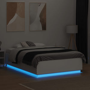 Bettgestell Weiß mit LED 140x190 cm