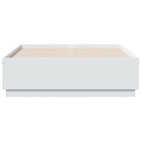 Bettgestell Weiß mit LED 140x190 cm