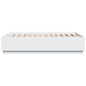 Bettgestell Weiß mit LED 140x190 cm
