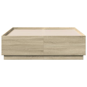 Bettgestell mit LED 140x190 cm Sonoma-Eiche