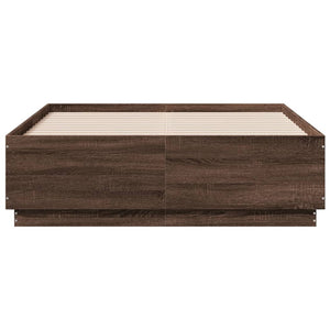 Bettgestell 140x190 cm mit LED Eichenoptik