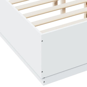 vidaXL Cadre de lit avec LED Blanc 135x190 cm Aggloméré
