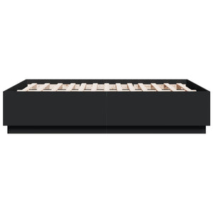 Bettgestell mit LED Schwarz 135x190 cm