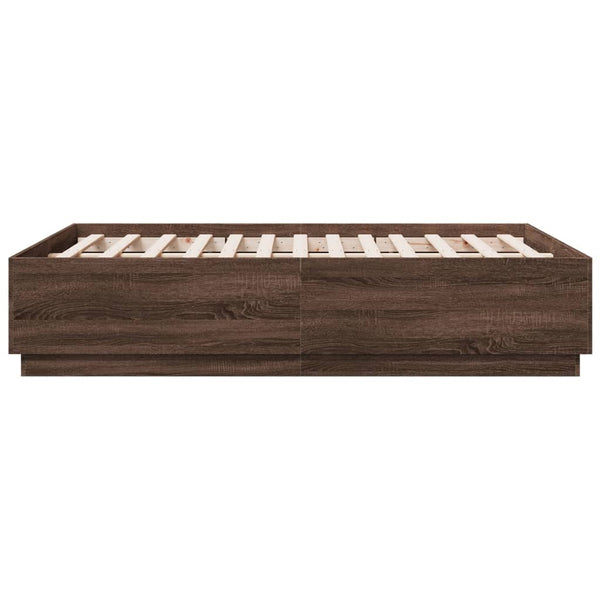 Bettgestell 135x190 cm mit LED Eichenoptik