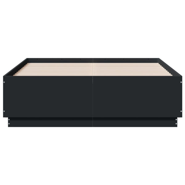 Bettgestell mit LED Schwarz 120x190 cm