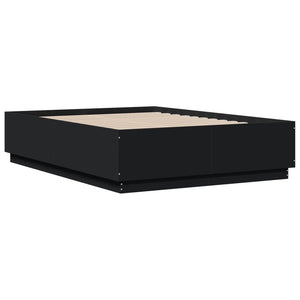Bettgestell mit LED Schwarz 120x190 cm