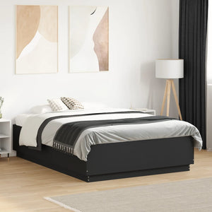 Bettgestell mit LED Schwarz 120x190 cm