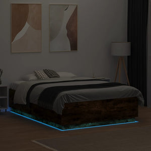 Bettgestell Räuchereiche mit LED 120x190 cm
