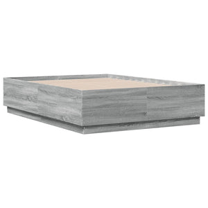 Bettgestell mit LED Grau 120x190 cm