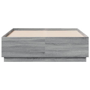 Bettgestell mit LED Grau 120x190 cm