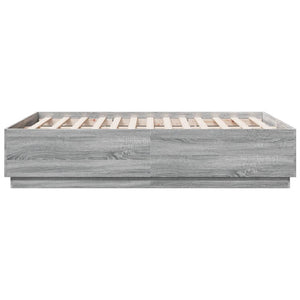 Bettgestell mit LED Grau 120x190 cm