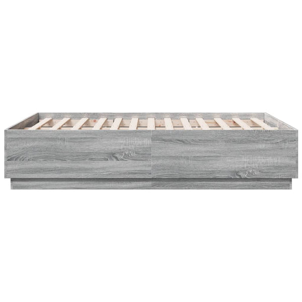 Bettgestell mit LED Grau 120x190 cm