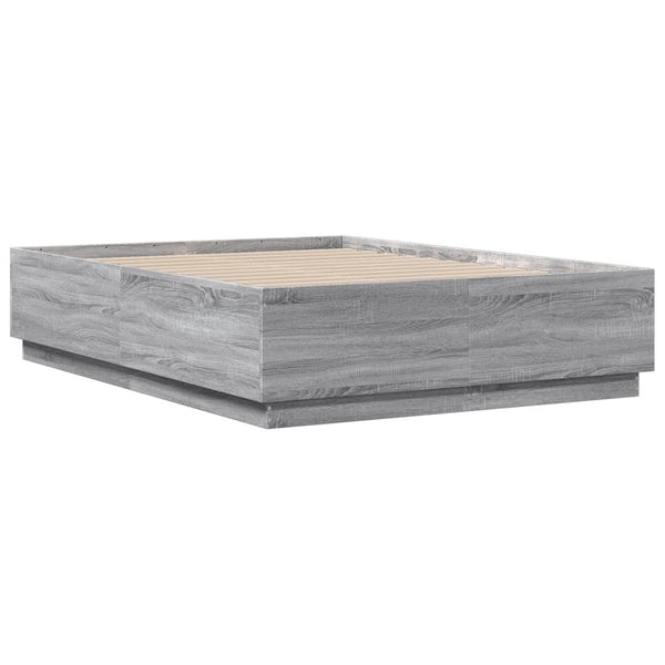 Bettgestell mit LED Grau 120x190 cm