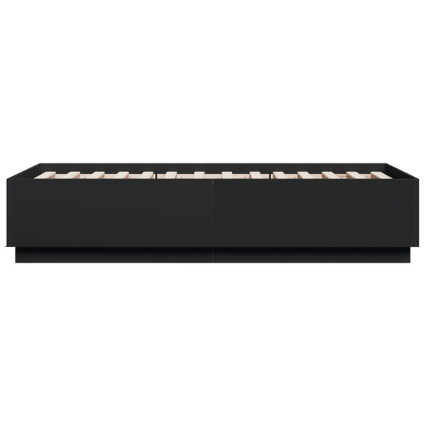 Bettgestell mit LED Schwarz 90x190 cm