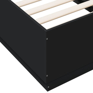 Bettgestell mit LED Schwarz 90x190 cm