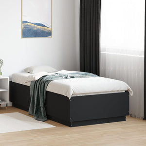 Bettgestell mit LED Schwarz 90x190 cm