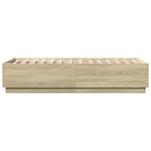 Bettgestell mit LED Sonoma-Eiche 90x190 cm