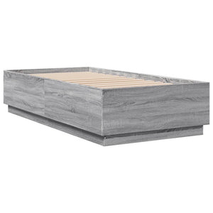 Bettgestell mit LED Grau 90x190 cm