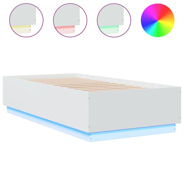 Bettgestell mit LED Weiß 75x190 cm