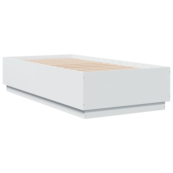 Bettgestell mit LED Weiß 75x190 cm