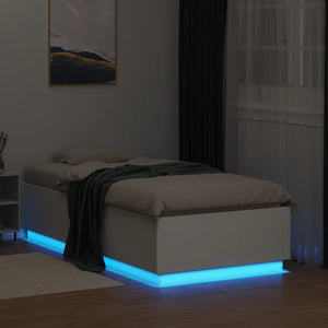 Bettgestell mit LED Weiß 75x190 cm