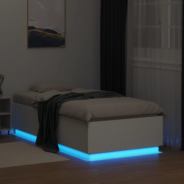 Bettgestell mit LED Weiß 75x190 cm