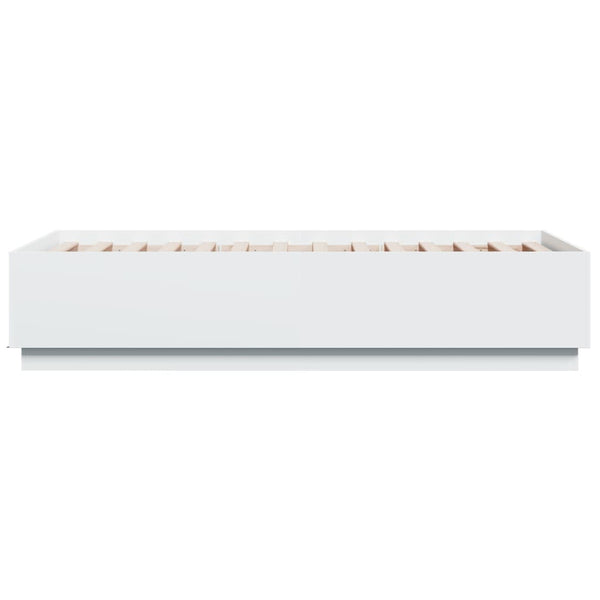 Bettgestell mit LED Weiß 75x190 cm