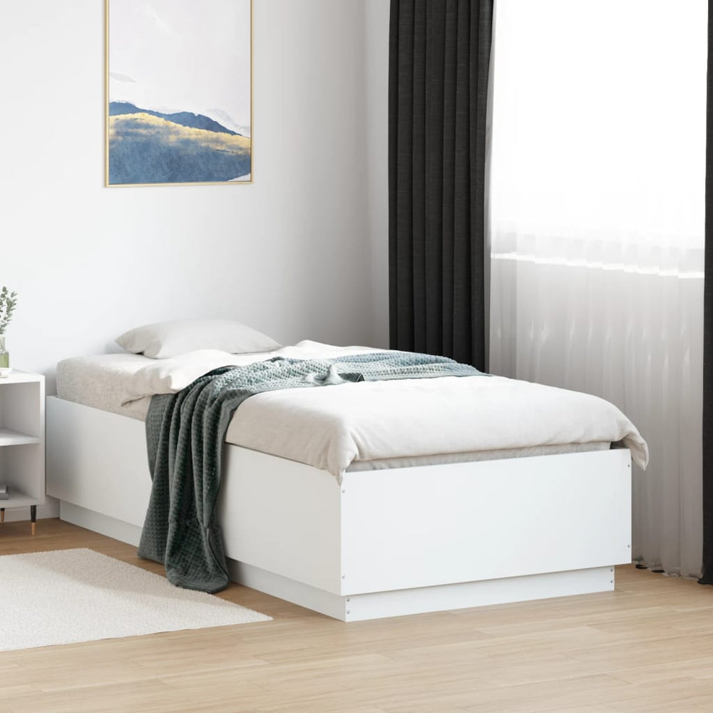 Bettgestell mit LED Weiß 75x190 cm